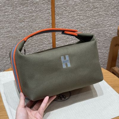 Vert Foret Toile Bridea Brac Large Model Case Palladium Hardware