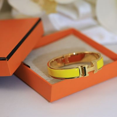 Yellow Clic H Enamel Bracelet Gold hardware 17cm, 19cm