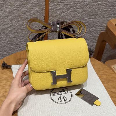 Jaune Naples Epsom Constance 18 Palladium Hardware