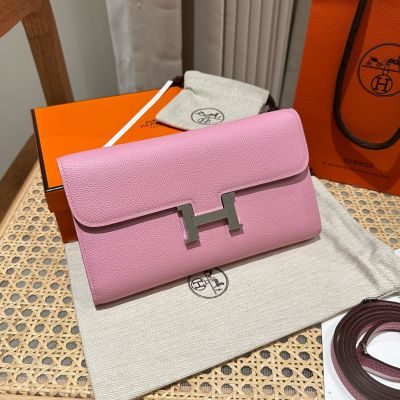 Mauve Sylvestre Epsom Constance-To-Go Wallet Palladium Hardware