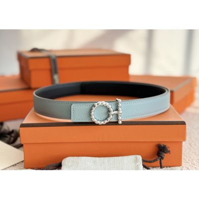 lot Godronne Belt buckle and Reversible leather strap 24mm