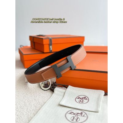 Constance Reversible Leather Belt 32mm Black Buckle