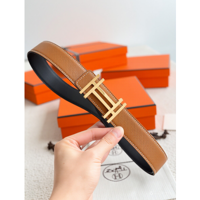 Hau Carre Reversible Leather Belt 32mm