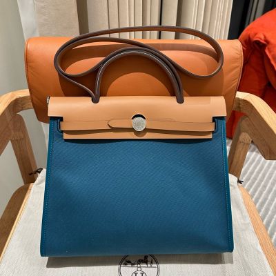 Canvas and Cowhide Herbag Zip 31 PM Palladium Hardware