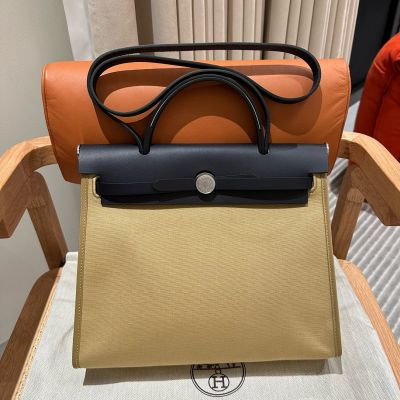 Canvas and Cowhide Herbag Zip 31 PM Palladium Hardware