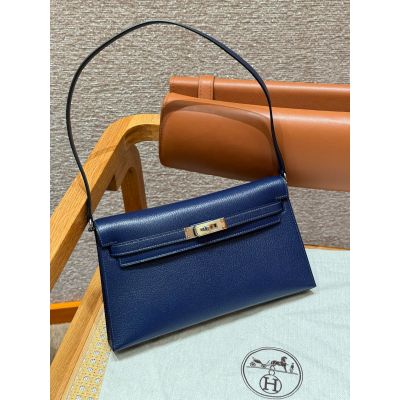 Blue Saphir Chevre Kelly Elan Palladium Hardware