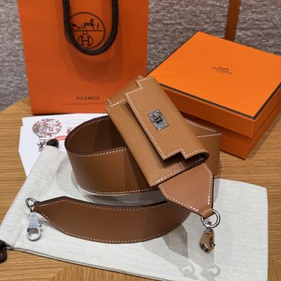 Gold Epsom and Swift Kelly Pocket Strap Palladium Hardware