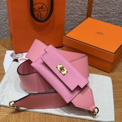 Rose Confetti Epsom and Swift Kelly Pocket Strap Gold Hardware