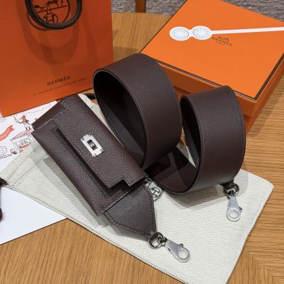 Rouge Sellier Epsom and Swift Kelly Pocket Strap Palladium Hardware