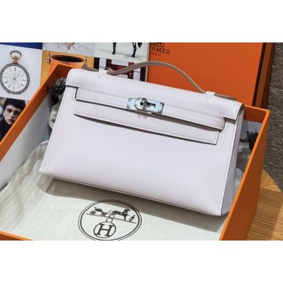 Mauve Pale Swift Kelly Pochette Palladium Hardware