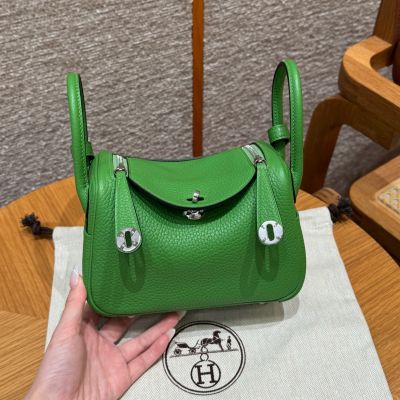 Vert Yucca Clemence Mini Lindy 20 Palladium Hardware