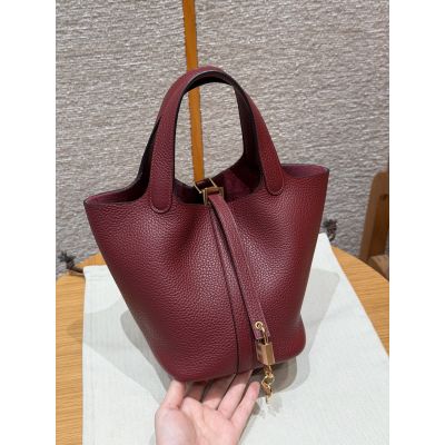 Bordeaux Clemence Picotin Lock 18 Gold Hardware