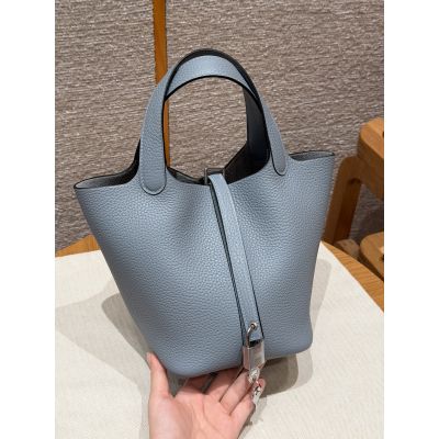 Blue Lin Clemence Picotin Lock 18 