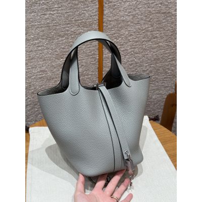 Gris Mouette Clemence Picotin Lock 18 Palladium Hardware