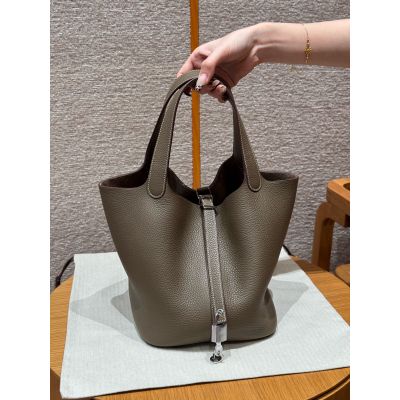 Etoupe Clemence Picotin Lock 22 Gold /Palladium Hardware